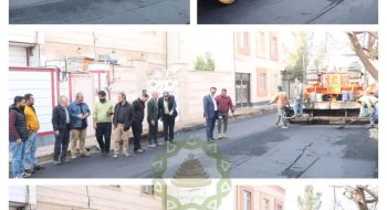 بازدید شهردار و اعضای شورای اسلامی شهر گرمسار از روند اجرای آسفالت خیابان رزمجو